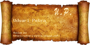 Udvari Petra névjegykártya